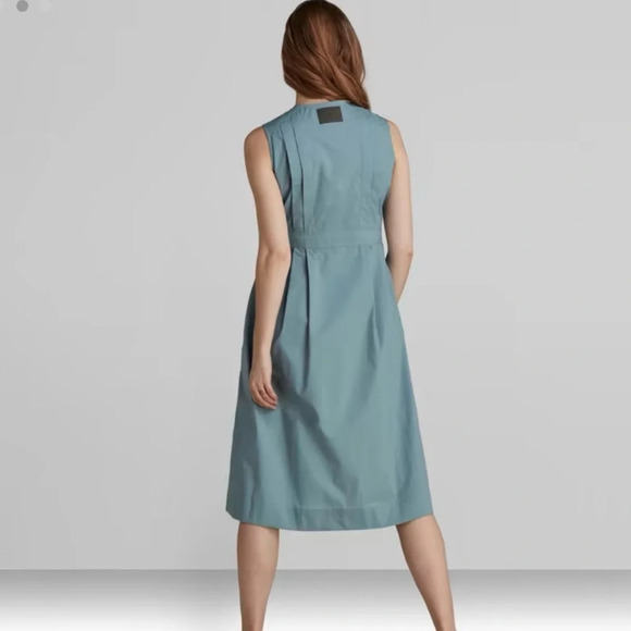G-Star Raw Fit And Flare Dress Sleeveless Light Bright Nickel L - Picture 2 of 15